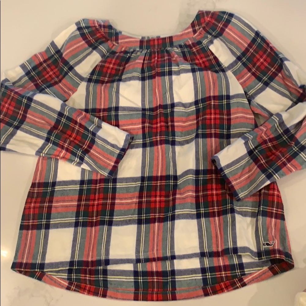 vineyard vines girls christmas blouse